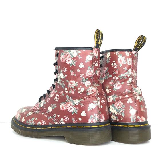 Dr Martens Vintage Rose Burgundy Lace Up Ankle Boots Women’s 6 Shoes - Picture 7 of 13